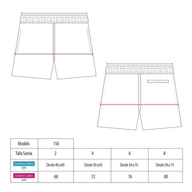 TRAJE BAÑO SHORT NIÑO SAMIA NEGRO 1501 - 2