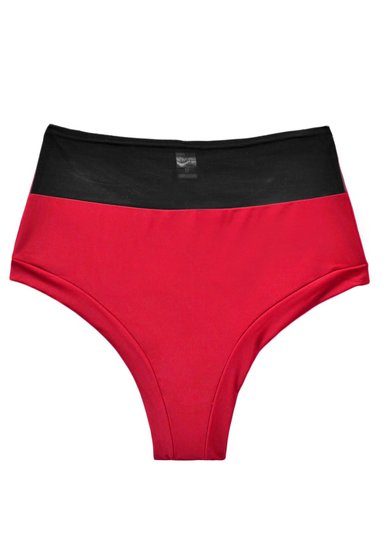 BIKINI MUJER SAMIA 3613 CALZÓN PIN UP CON TRANSPARENCIA COLOR ROJO - 3