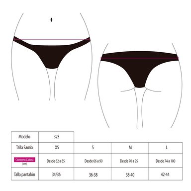 BIKINI MUJER SAMIA 3234 CALZÓN TANGA ARRUCHADA COLOR ROJO - 2