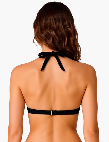 BIKINI MUJER SAMIA 7271 STRAPLESS CON VUELOS NEGRO - 2
