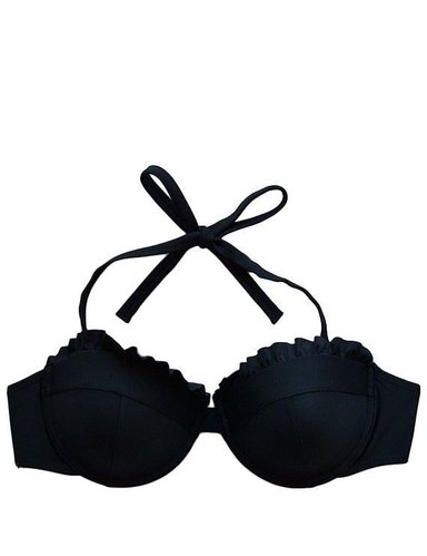 BIKINI MUJER SAMIA 7271 STRAPLESS CON VUELOS NEGRO - 3