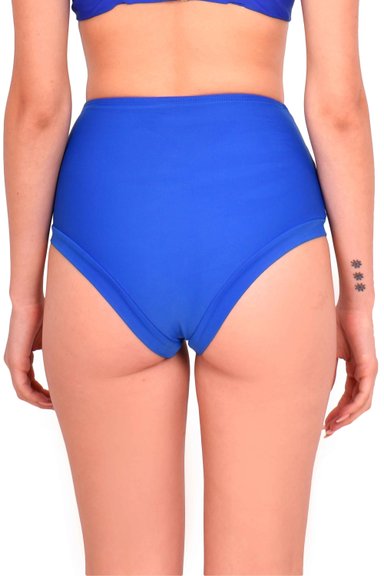 BIKINI MUJER SAMIA 3612 CALZÓN PIN UP CON TRANSPARENCIA COLOR AZUL - 2