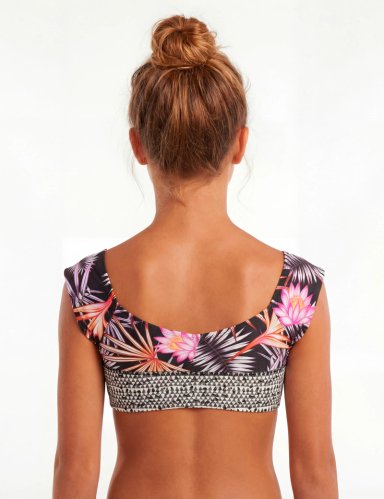 BIKINI MUJER SAMIA 7241 TOP ESTAMPADO NEGRO - 2