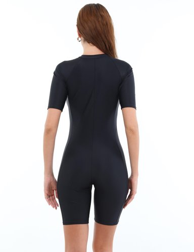 TRAJE DE BAÑO CON PIERNAS Y MANGAS NEGRO - 2