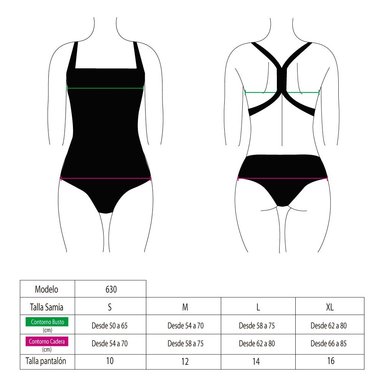 TRAJE DE BAÑO NIÑA SAMIA NEGRO 6301 DEPORTIVO COMPETICIÓN PARA - 3