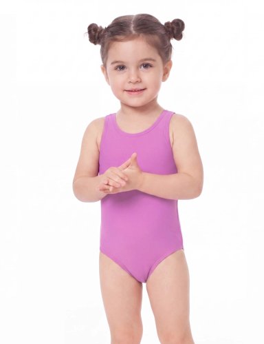 TRAJE DE BAÑO DEPORTIVO DE NIÑA MORADO - 1