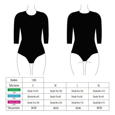 TRAJE DE BAÑO MUJER SAMIA 1300 DEPORTIVO MANGA LARGA ESTAMPADO - 3