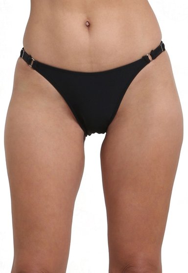 TRAJE DE BAÑO MUJER SAMIA 330 TANGA COSTADOS AJUSTABLES NEGRA - 1