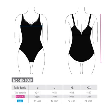TRAJE DE BAÑO MUJER SAMIA DEPORTIVO NEGRO AJUSTE PERFECTO CORTE ESPALDA EN V - 4