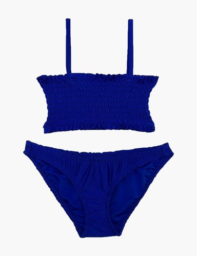 TRAJE BAÑO LICRA NIÑA SAMIA AZUL DOS PIEZAS - 1