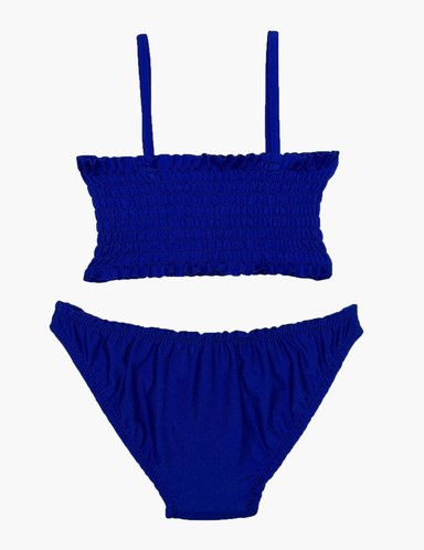 TRAJE BAÑO LICRA NIÑA SAMIA AZUL DOS PIEZAS - 2