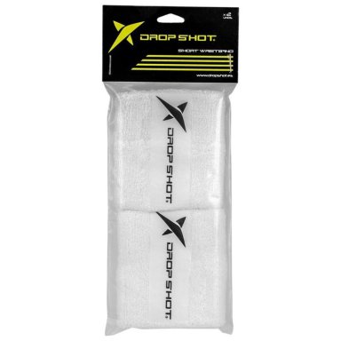 MUÑEQUERA DROP SHOT CORTA BLANCA X2 TENIS PADEL - 1