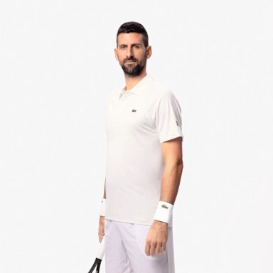 POLERA LACOSTE POLO NOVAK DJOKOVIC ULTRA DRY BLANCA TENIS - 6