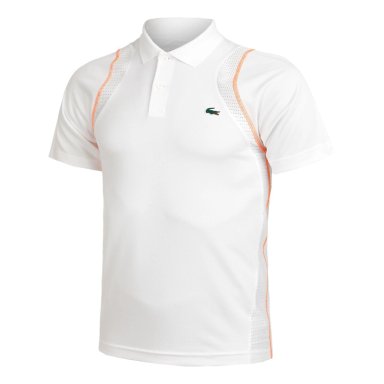 POLERA LACOSTE POLO SPORT BLANCA/NARANJA TENIS - 1