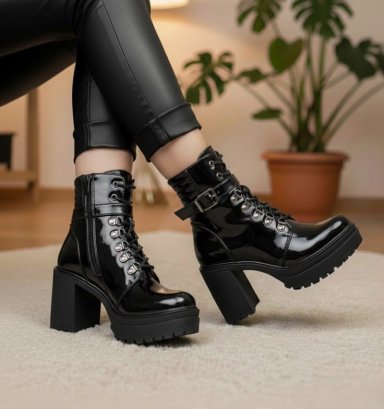 BOTIN MUJER CHAROL TACO ALTO CON PLATAFORMA  M584 - 1