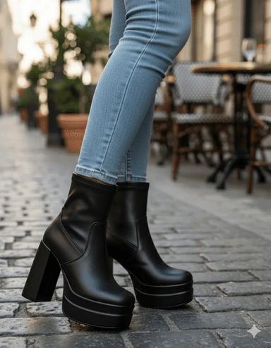 BOTIN MUJER TACO ALTO CON PLATAFORMA  M582 - 1