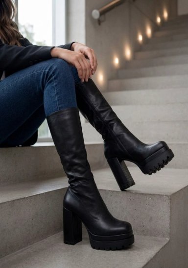 BOTAS  MUJER TACO ALTO CON PLATAFORMA  M641 - 1