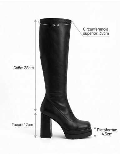 BOTAS  MUJER TACO ALTO CON PLATAFORMA  M641 - 2