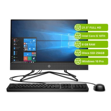 AIO HP 200 G4, (21,5' FDH), INTEL CORE I5-10210U, 8GB RAM, 256GB SSD, WIN10PRO - 1