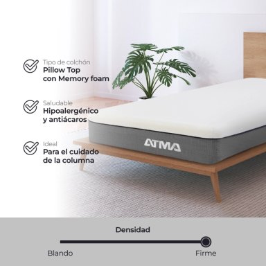 COLCHON DE ESPUMA ATMA SMOOTH TOP 1.5 PLAZAS 105X190X29 CM - 2