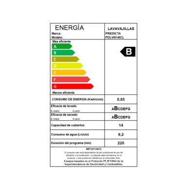 LAVAVAJILLAS PANELABLE PREDICTA HIGH-CAPACITY 14 CUBIERTOS - 8