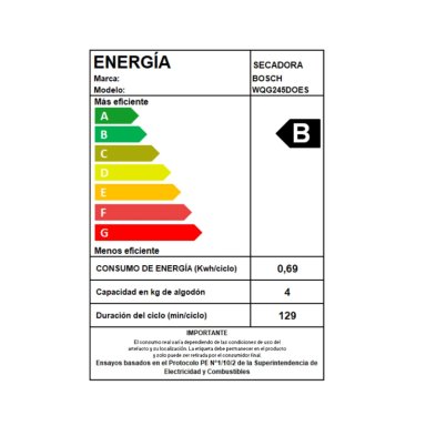 SECADORA BOSCH 9 KG BOMBA DE CALOR WQG245D0ES AUTODRY - 10