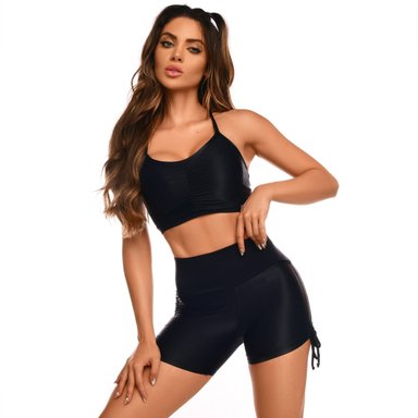 CONJUNTO DEPORTIVO MUJER LETSGYM NEGRO BOLD MINIMAL - 1