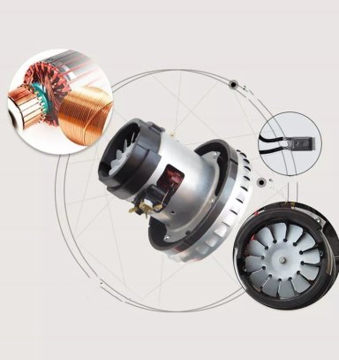 MOTOR ASPIRADORA POLVO-AGUA 1400W 1 TURBINA - 2