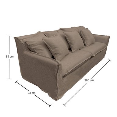 SOFA PALENA 3 CUERPOS LINO GRIS PIEDRA - 6