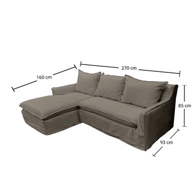 SECCIONAL QUEULE 3 CUERPOS CHENILLE GRIS PIEDRA - 5