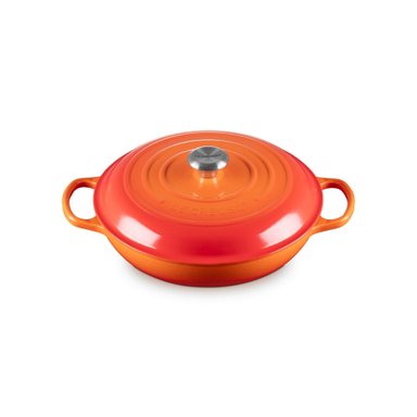 LE CREUSET CACEROLA BAJA 30CM VERDE BAMBOO HIERRO - 3