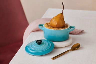 LE CREUSET MINI COCOTTE REDONDA 10 CM AZUL CARIBE CERAMICA - 3