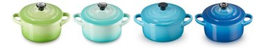 LE CREUSET SET 4 MINI COCOTTE VERDE/AZUL CERAMICA - 1