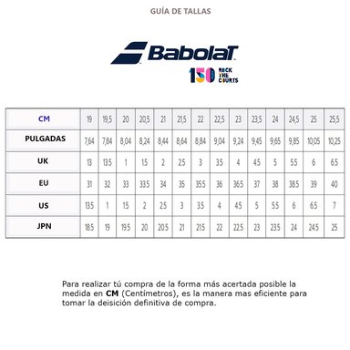 Zapatilla Tenis Jet Mach 3 Arcilla Junior Babolat - Talla US - 7