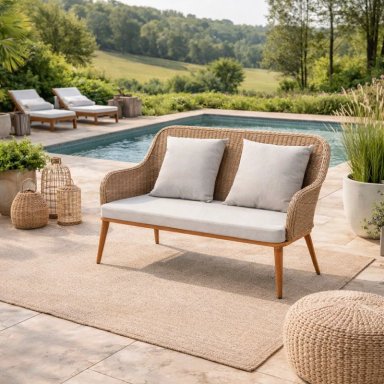 SOFA WHITE MARKET CAIRO 2 CUERPOS BEIGE TERRAZA - 2