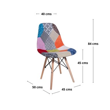 PACK X4 SILLAS WHITE MARKET PATCHWORK MODELO 2 MULTICOLOR EAMES - 3