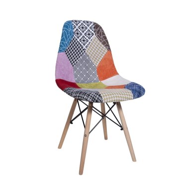 PACK X4 SILLAS WHITE MARKET PATCHWORK MODELO 2 MULTICOLOR EAMES - 4
