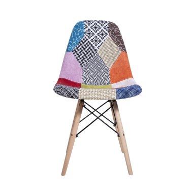 PACK X4 SILLAS WHITE MARKET PATCHWORK MODELO 2 MULTICOLOR EAMES - 5