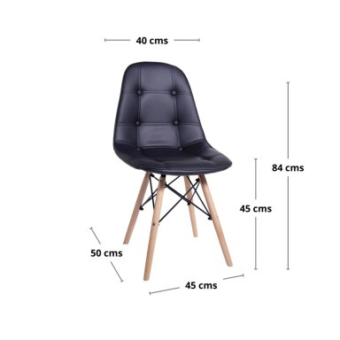 PACK WHITE MARKET NEGRO X 4 SILLA EAMES NEGRA - 3