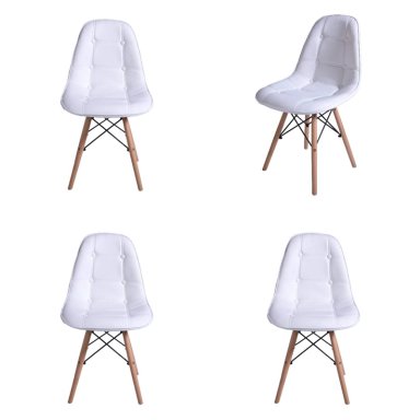 PACK WHITE MARKET BLANCO X 4 SILLA EAMES BLANCA - 1