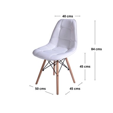 PACK WHITE MARKET BLANCO X 4 SILLA EAMES BLANCA - 3