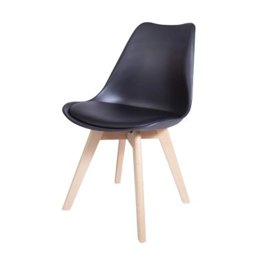 PACK X 4 SILLAS COMEDOR MODELO TULIP EN COLOR NEGRO ACOLCHADA - 3