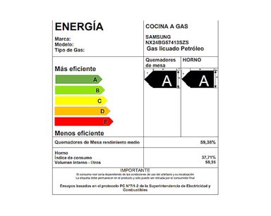 COCINA GAS SAMSUNG 4 PLATOS QUEMADOR RÁPIDO NX24BG57413 - 9