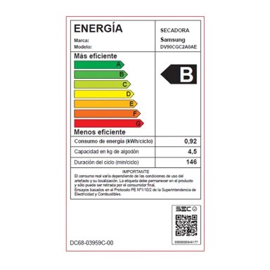SECADORA 9KG BOMBA DE CALOR CON SMARTTHINGS - CAJA RECICLADA - 5