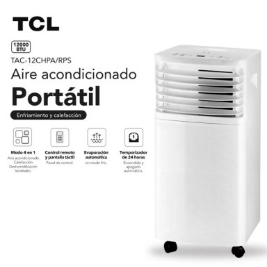 AIRE ACONDICIONADO TCL TAC-12CHPA-RPS 12000 BTU PORTATIL FRIO CALOR - 4
