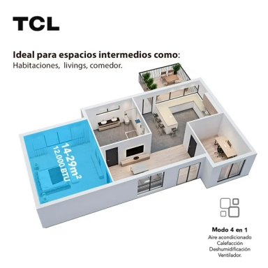 AIRE ACONDICIONADO TCL TAC-12CHPA-RPS 12000 BTU PORTATIL FRIO CALOR - 9