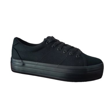 ZAPATILLA DE LONA MUJER NEGRO PLATAFORMA - 4