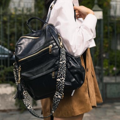 MOCHILA CARTERA MOVAC URBAN CHIC CUERO PU MUJER A LA MODA MULTIUSO - 3