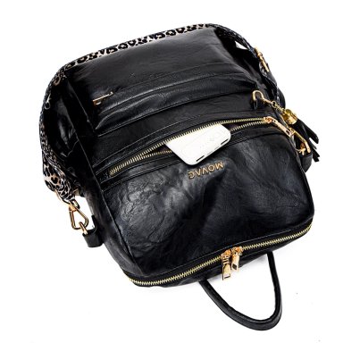 MOCHILA CARTERA MOVAC URBAN CHIC CUERO PU MUJER A LA MODA MULTIUSO - 9