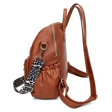 MOCHILA CARTERA MOVAC URBAN CHIC CUERO PU MUJER A LA MODA MULTIUSO - 4